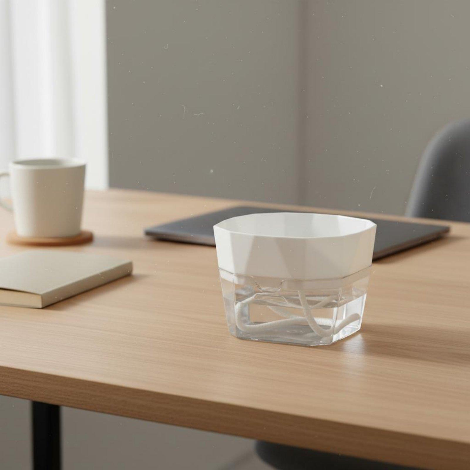 Vase Decor - Wazon hydroponiczny dwuwarstwowy, samonawadniający się, przezroczysty